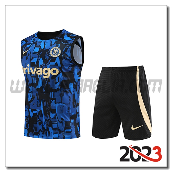 Kit Canotta Allenamento + Pantaloncini FC Chelsea Blu 2023 2024