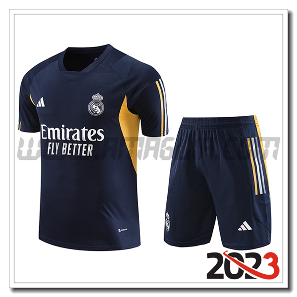 Kit Maglia Allenamento + Pantaloncini Real Madrid Bianco 2023 2024 -06