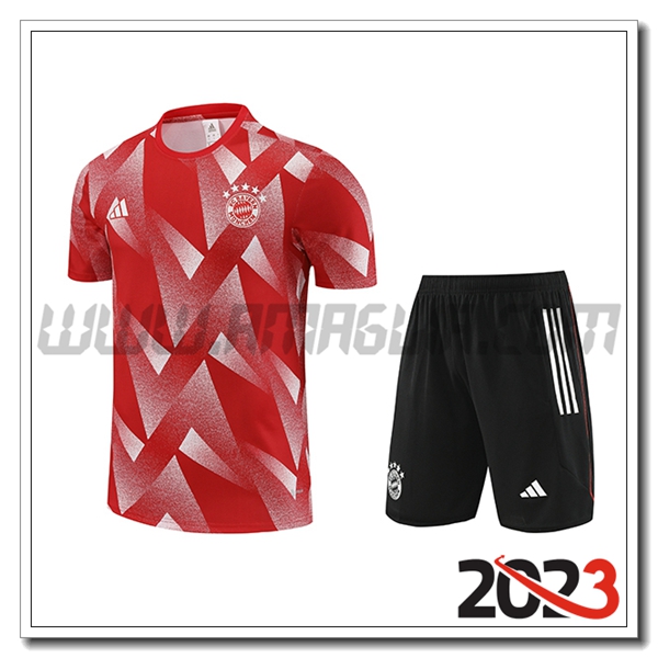 Kit Maglia Allenamento + Pantaloncini Bayern Monaco Rosso 2023 2024 -02