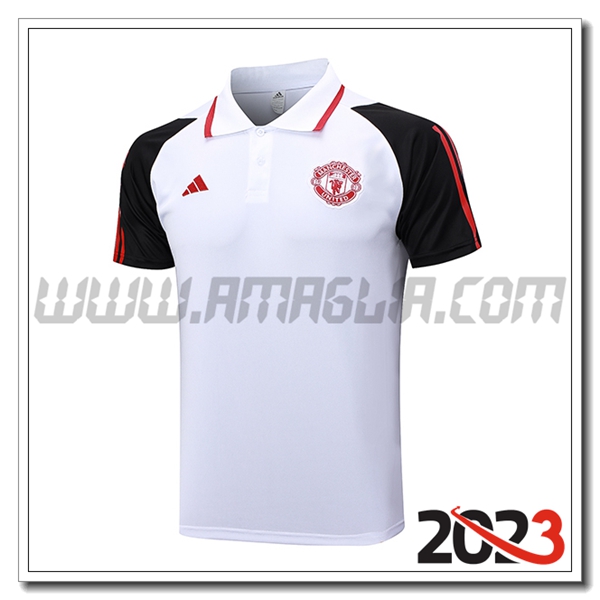 Maglia Polo Manchester United Bianco 2023 2024