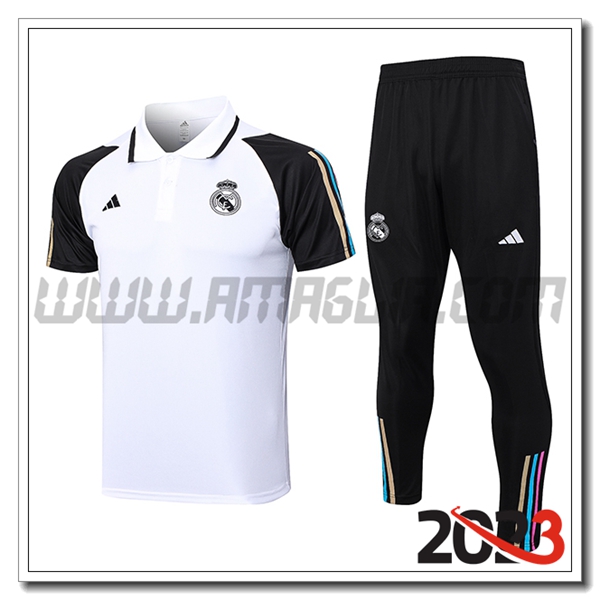 Kit Maglia Polo Real Madrid Bianco 2023 2024