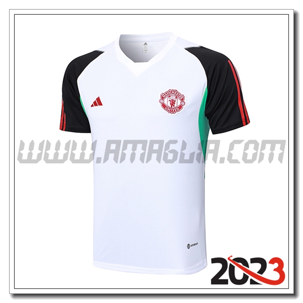 T Shirt Allenamento Manchester United Bianco 2023 2024 -02