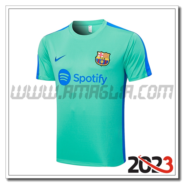 T Shirt Allenamento FC Barcellona Verde 2023 2024 -05
