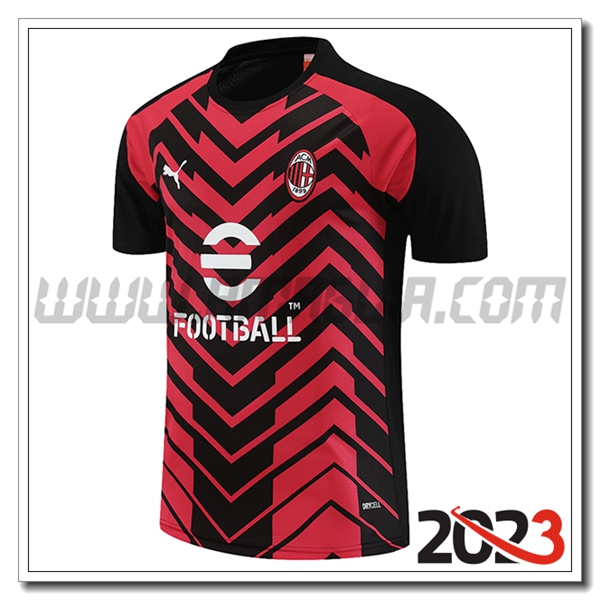 T Shirt Allenamento AC Milan Rosso/Nero 2023 2024