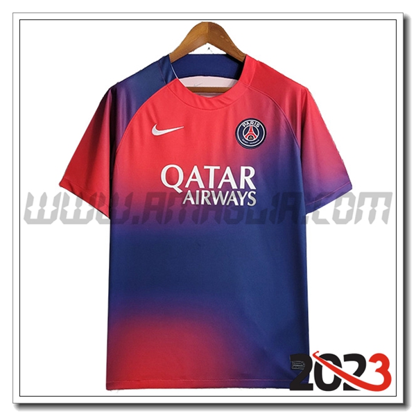 T Shirt Allenamento PSG Rosso/Blu 2023 2024 -02