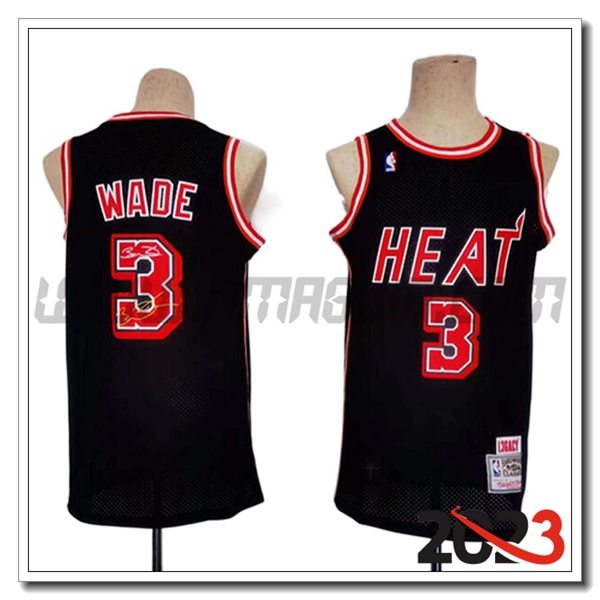 Maglia Miami Heat (WADE #3) 2023/24 Nero -06