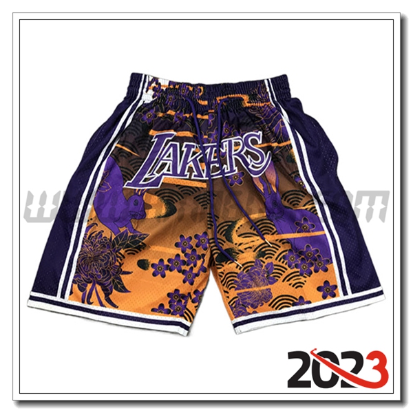 Pantaloncini NBA Los Angeles Lakers 2023/24 Giallo/viola
