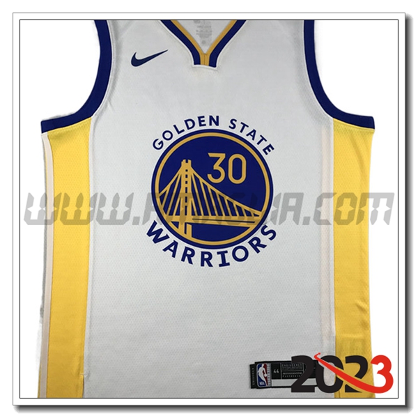 Maglia Golden State Warriors (CURRY #30) 2023/24 Bianco -02
