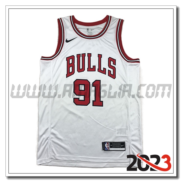 Maglia Chicago Bulls (RODMAN #91) 2023/24 Bianco -03