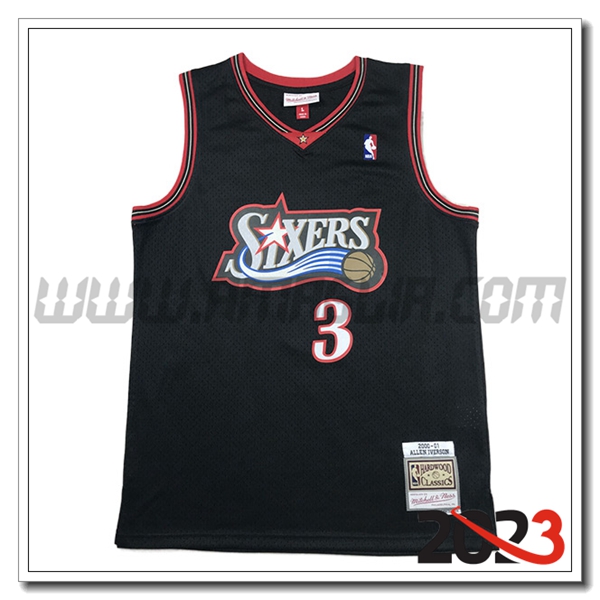 Maglia Philadelphia 76ers (IVERSON #3) 2023/24 Nero -02