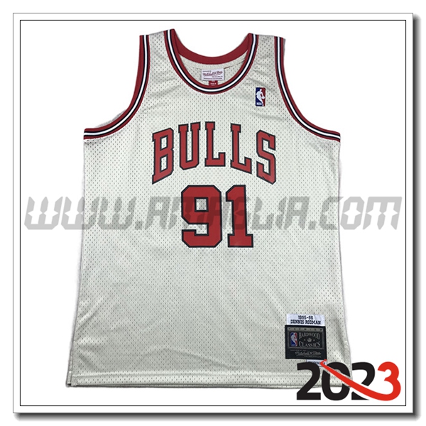 Maglia Chicago Bulls (RODMAN #91) 2023/24 Bianco -02