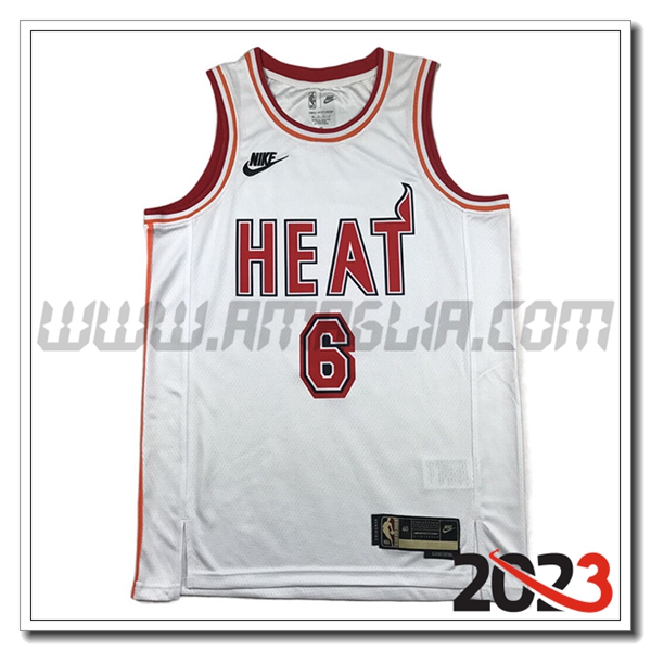Maglia Miami Heat (JAMES #6) 2023/24 Bianco -02