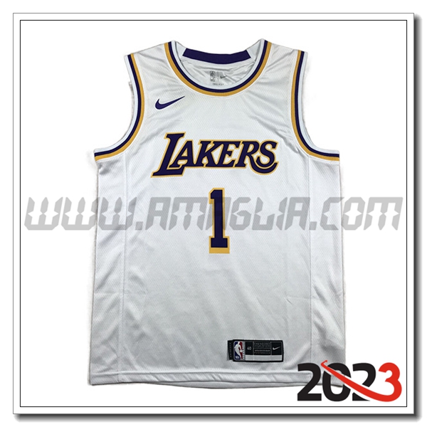 Maglia Los Angeles Lakers (RUSSELL #1) 2023/24 Bianco -02