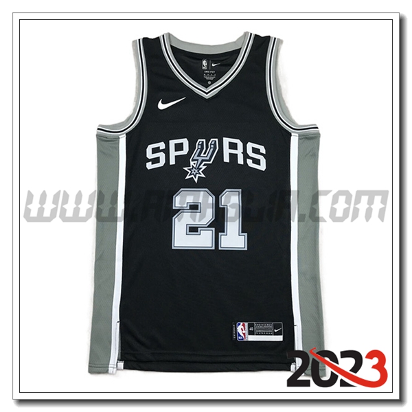 Maglia San Antonio Spurs (DUNCAN #21) 2023/24 Nero -02