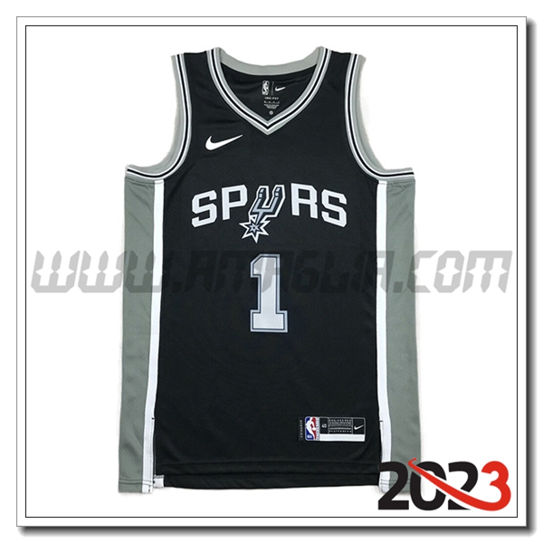 Maglia San Antonio Spurs (WEMBANYAMA #1) 2023/24 Nero -04