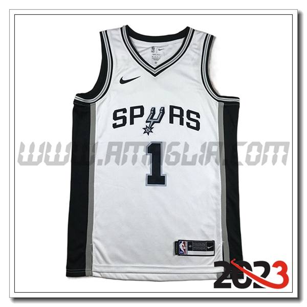 Maglia San Antonio Spurs (WEMBANYAMA #1) 2023/24 Bianco -02