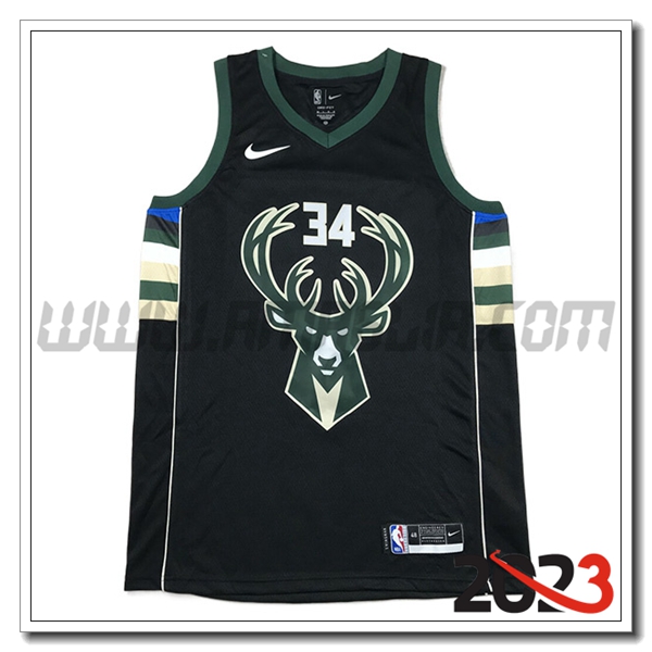 Maglia Milwaukee Bucks (ANTETOKOUNMPO #34) 2023/24 Nero -03