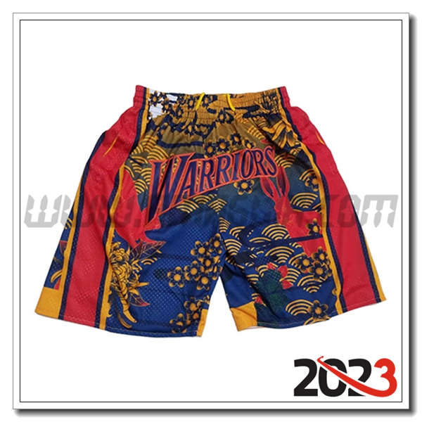 Pantaloncini NBA Golden State Warriors 2023/24 Rosso/Giallo/Blu
