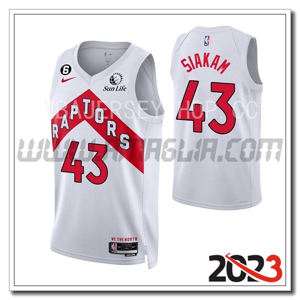 Maglia Toronto Raptors (SIAKAM #43) 2023/24 Bianco