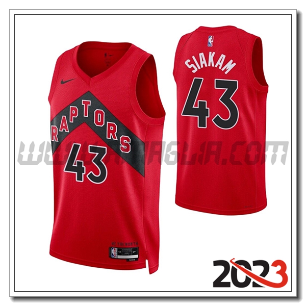 Maglia Toronto Raptors (SIAKAM #43) 2023/24 Rosso