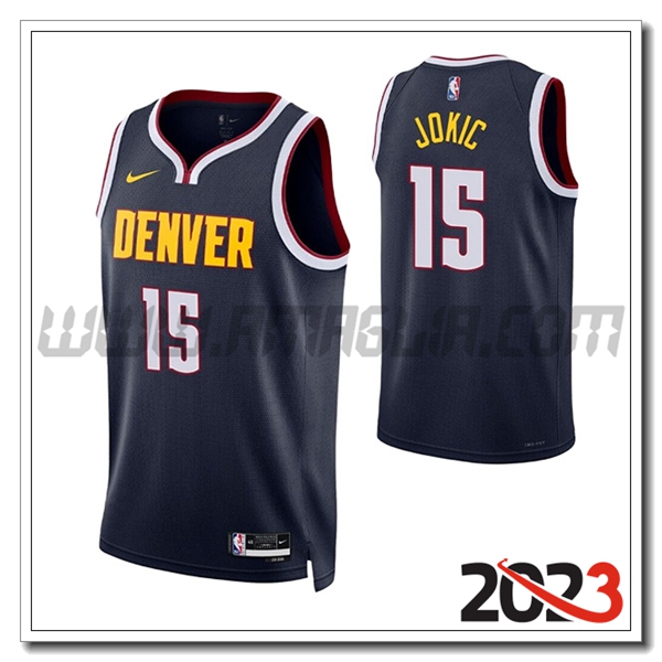 Maglia Denver Nuggets (JOKIC #15) 2023/24 blu marina -02