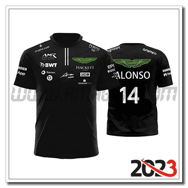 Maglietta F1 Aston Martin Team Nero 2023