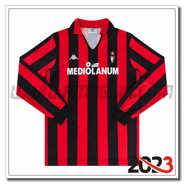 Prima Maglia Retro AC Milan Manica lunga 1989/1990