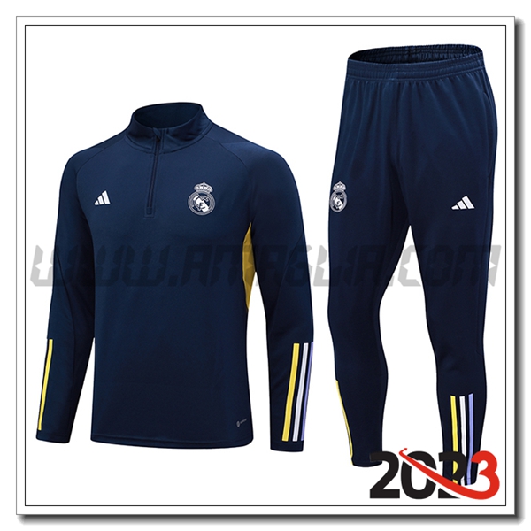 Tuta Allenamento Real Madrid blu marina 2023 2024 -04