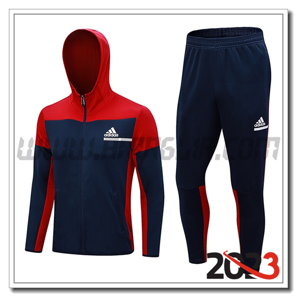 Giacca Con Cappuccio Tuta Giacca A Vento Adidas Blu/Rosso 2023 2024
