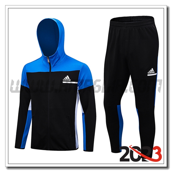 Giacca Con Cappuccio Tuta Giacca A Vento Adidas Nero/Blu 2023 2024