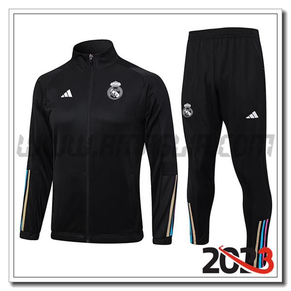 Tuta Allenamento Giacca Real Madrid Nero 2023 2024