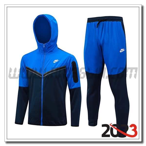 Giacca Con Cappuccio Tuta Giacca A Vento Nike Blu 2023 2024 -03