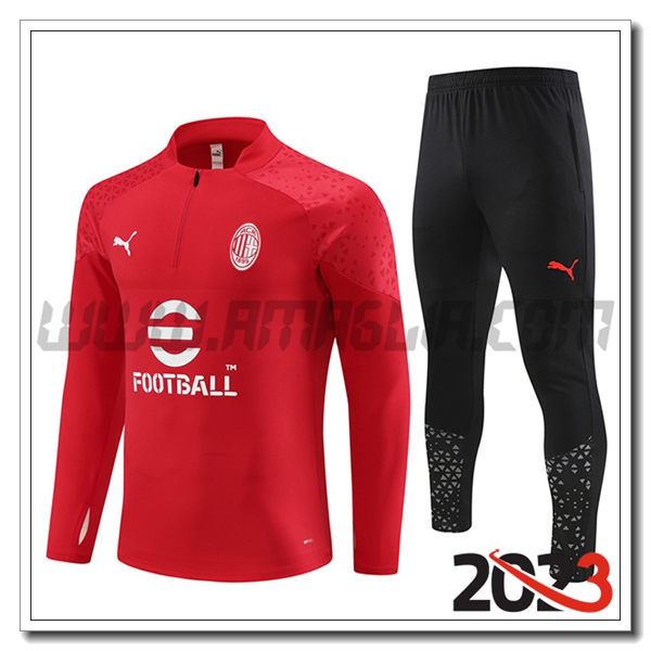 Tuta Allenamento AC Milan Rosso 2023 2024 -02