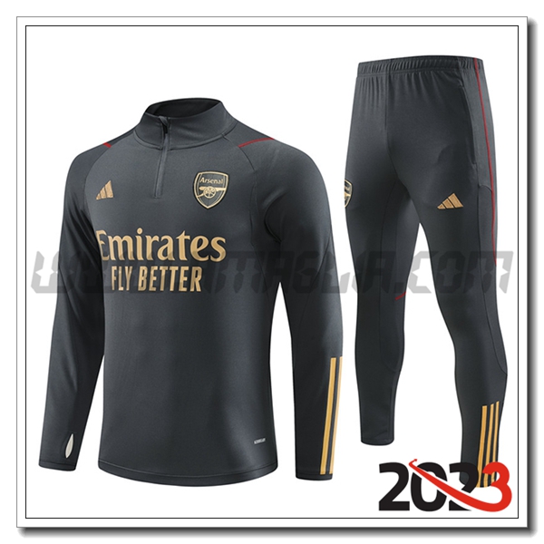 Tuta Allenamento Arsenal Grigio Scuro 2023 2024