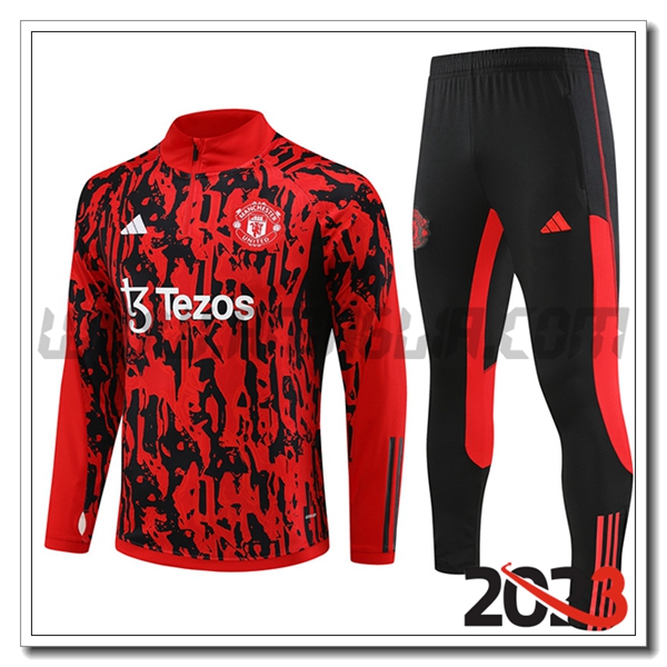 Tuta Allenamento Manchester United Rosso/Nero 2023 2024