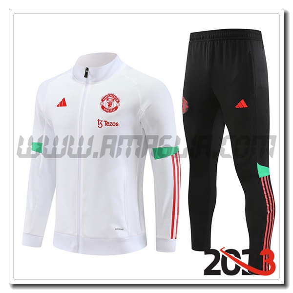 Tuta Allenamento Giacca Manchester United Bianco 2023 2024 -02