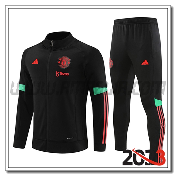 Tuta Allenamento Giacca Manchester United Nero 2023 2024 -02