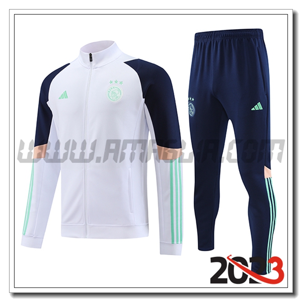 Tuta Allenamento Giacca Ajax Bianco 2023 2024