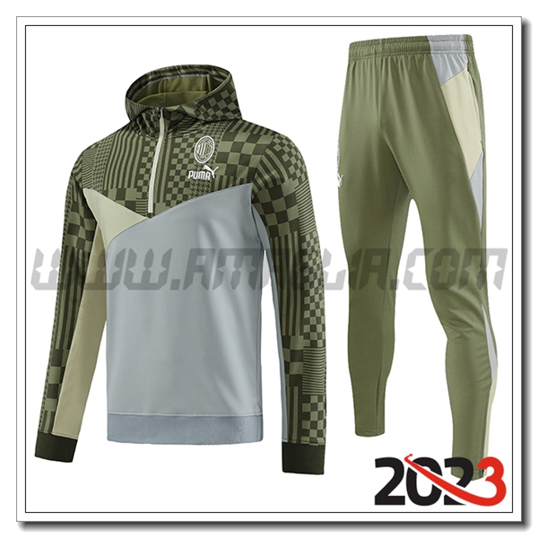 Giacca Con Cappuccio Tuta AC Milan Verde 2023 2024