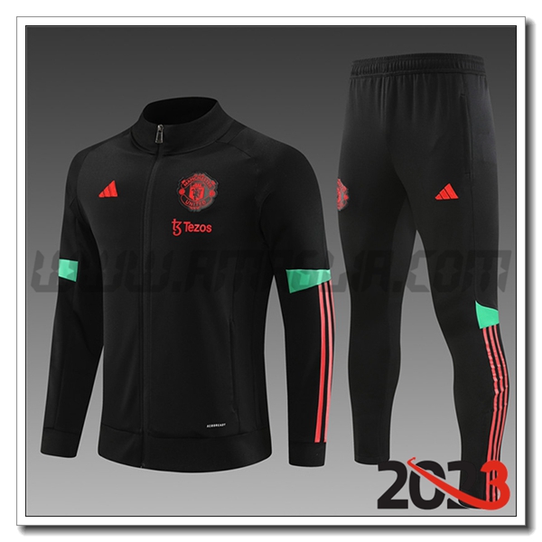 Tuta Allenamento Giacca Manchester United Bambino Nero 2023 2024