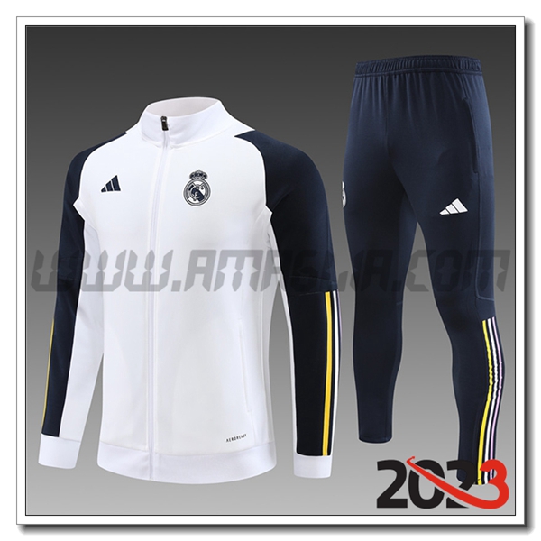 Tuta Allenamento Giacca Real Madrid Bambino Bianco 2023 2024