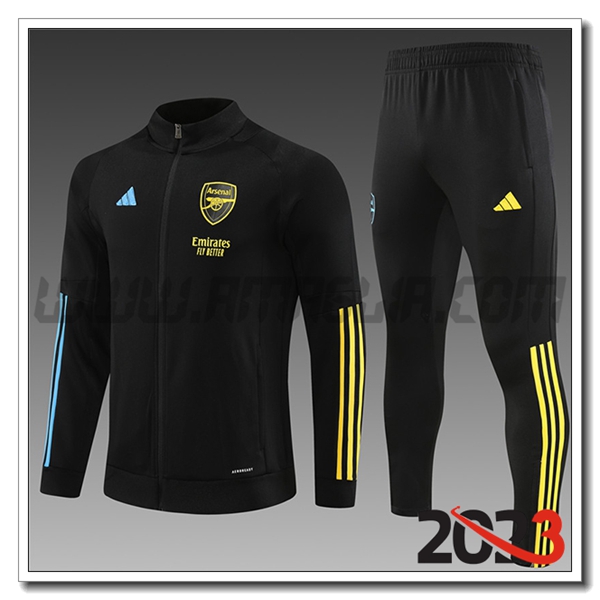 Tuta Allenamento Giacca Arsenal Bambino Nero 2023 2024