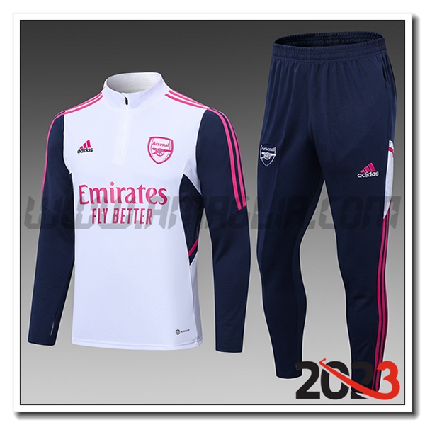 Tuta Allenamento Arsenal Bambino Bianco 2023 2024