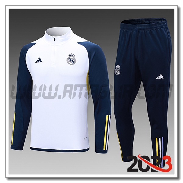 Tuta Allenamento Real Madrid Bambino Bianco 2023 2024 -03