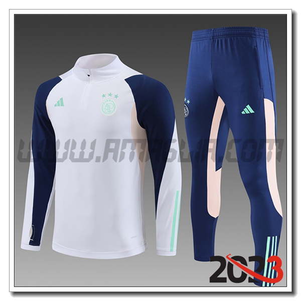 Tuta Allenamento Ajax Bambino Bianco 2023 2024