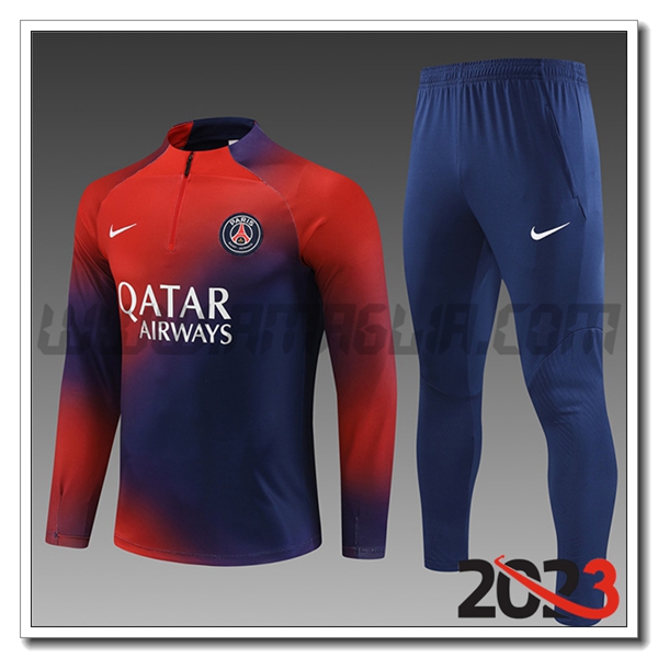 Tuta Allenamento PSG Bambino Rosso/Blu 2023 2024