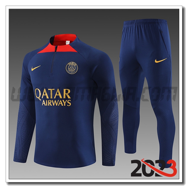 Tuta Allenamento PSG Bambino blu marina 2023 2024