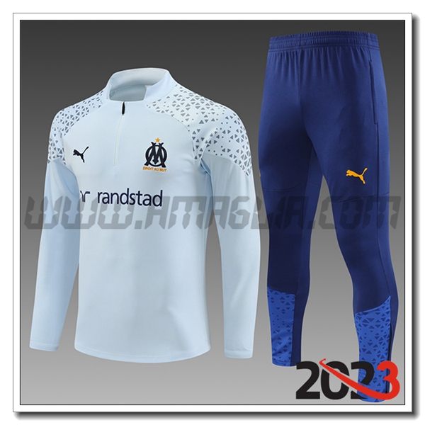 Tuta Allenamento Marsiglia Bambino Grigio Chiaro 2023 2024