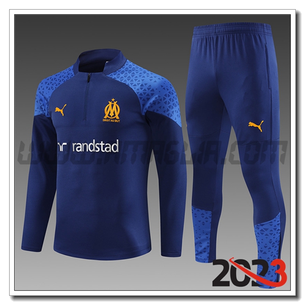 Tuta Allenamento Marsiglia Bambino blu marina 2023 2024