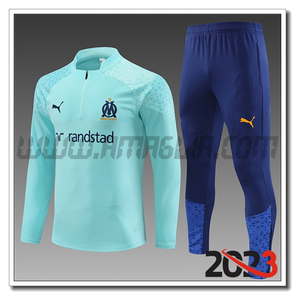 Tuta Allenamento Marsiglia Bambino Azzurro 2023 2024 -03